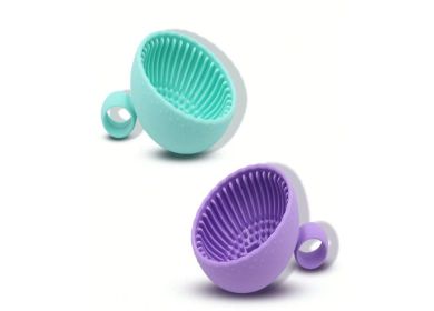 Two Silicone Dishwashing Brushes - Green And Purple Are Durable, Non-slip And Easy To Hold