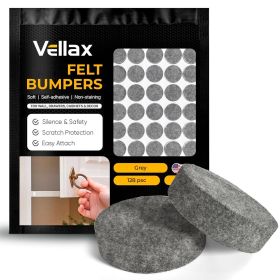 Felt Pads for Cabinet Doors 0.4 inch Diameter 128 PCS Grey Self Adhesive Felt Bumpers Felt Dots to Protect Glass Furniture Walls & Floor