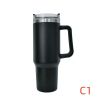 40 oz. With Logo Stainless Steel Thermos Handle Water Glass With Lid And Straw Beer Glass Car Travel Kettle Outdoor Water Bottle