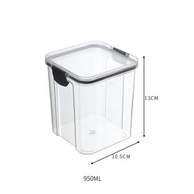 1pc 15.5oz/23.6oz/32.1oz/43.9oz/60.8oz Food Storage Container With Lid; Clear Plastic Kitchen And Pantry Organization Canisters (capacity: 950ml)