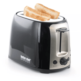 Better Chef Deluxe Cool Touch Wide-Slot 2-Slice Toaster with Stainless Accents (Color: Black)