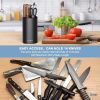 Knife Block Holder, Cookit Universal Knife Block without Knives, Unique Double-Layer Wavy Design, Round Black Knife Holder for Kitchen