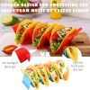 1pc/6pcs Colorful Taco Holder Stands - Premium Large Taco Tray Plates Holds Up To 3 Or 2 Tacos Each, PP Health Material Very Hard And Sturdy