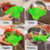 Kitchen Snap N Strain Pot Strainer and Pasta Strainer - Adjustable Silicone Clip On Strainer for Pots, Pans, and Bowls - Gray